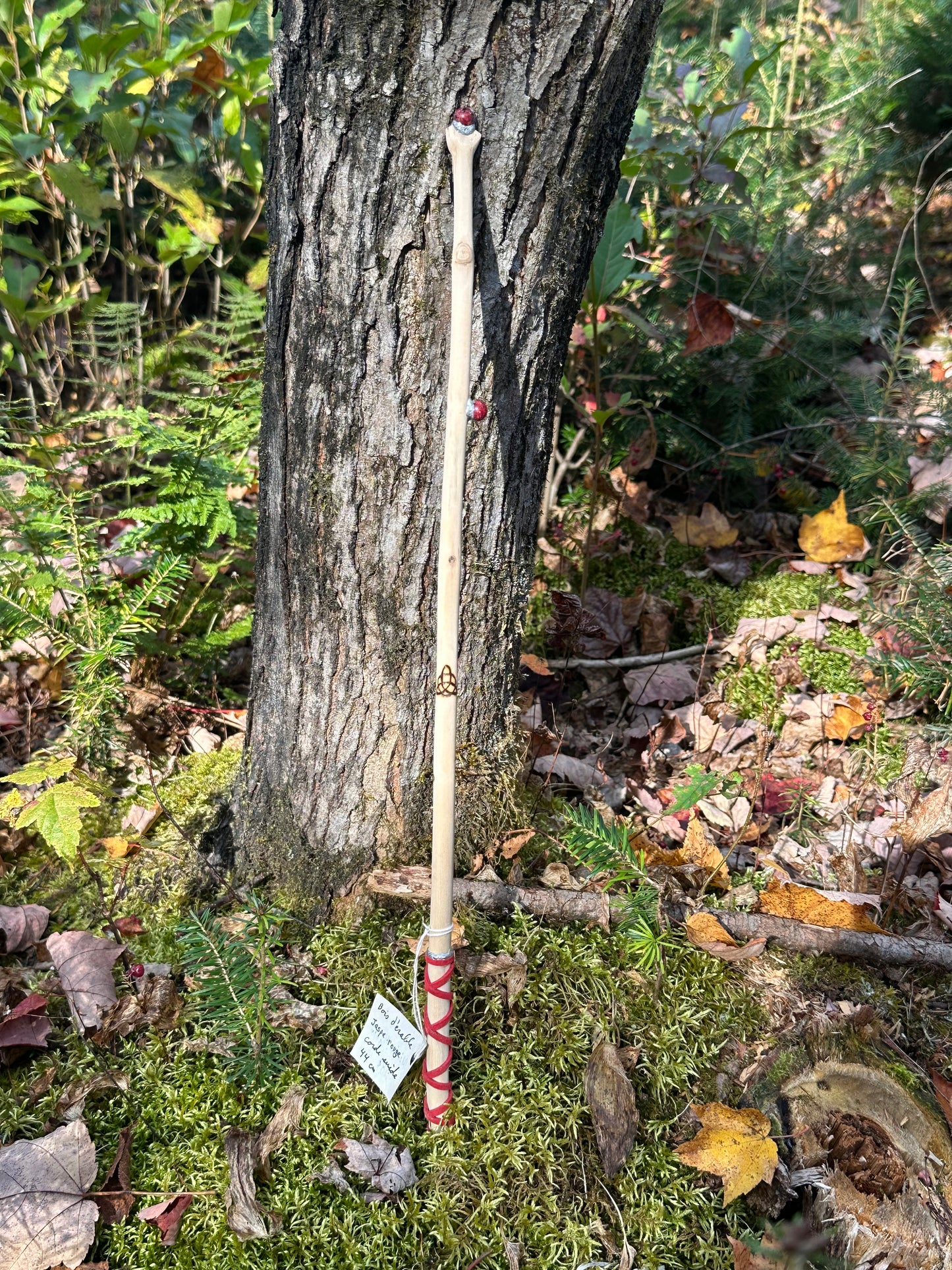 Baguette Énergétique - Érable | Jaspes Rouges | Corde de suède
