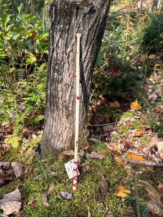 Baguette Énergétique - Érable | Jaspes Rouges | Corde de suède