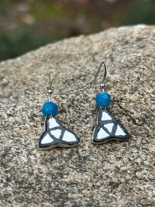 Boucles d'Oreilles Celte - Triquetra | Quartz Bleu