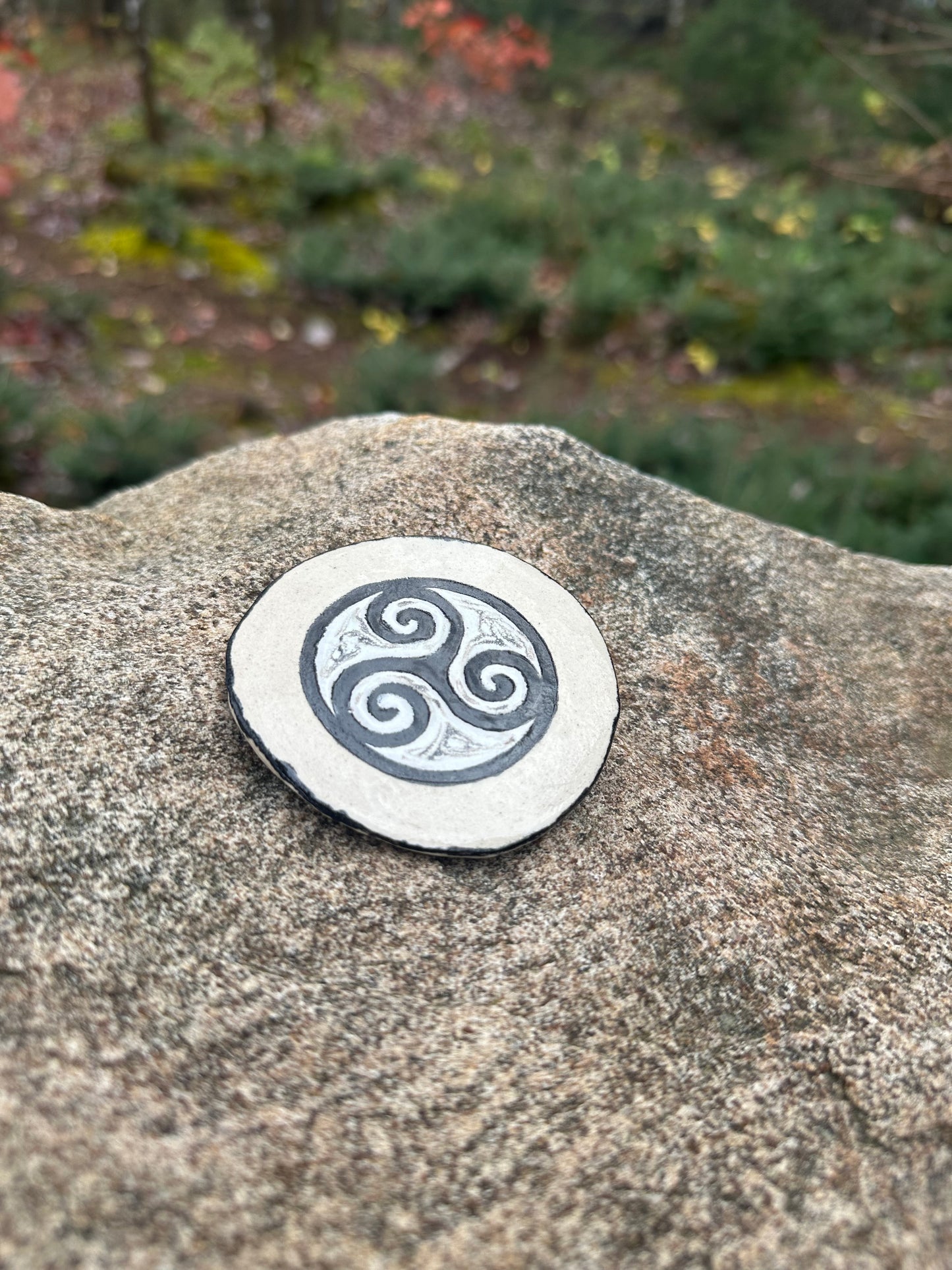 Encensoir en céramique - Triskèle (Noir & Blanc)